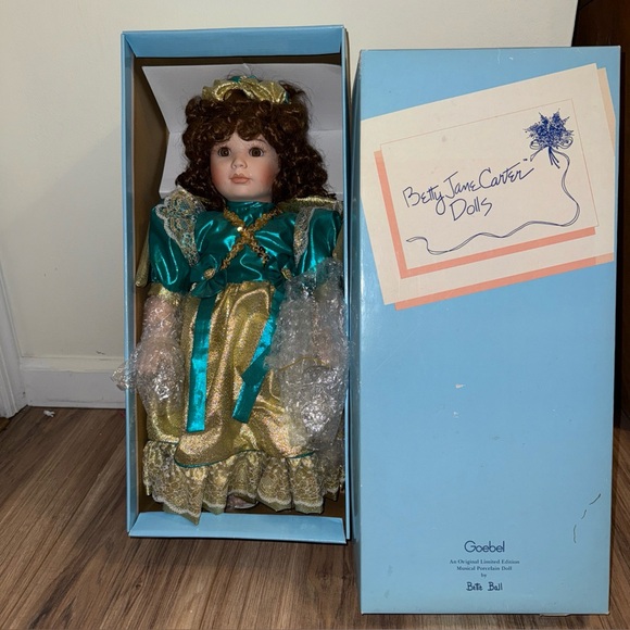 Goebel Blue and Gold Porcelain Doll Collectible